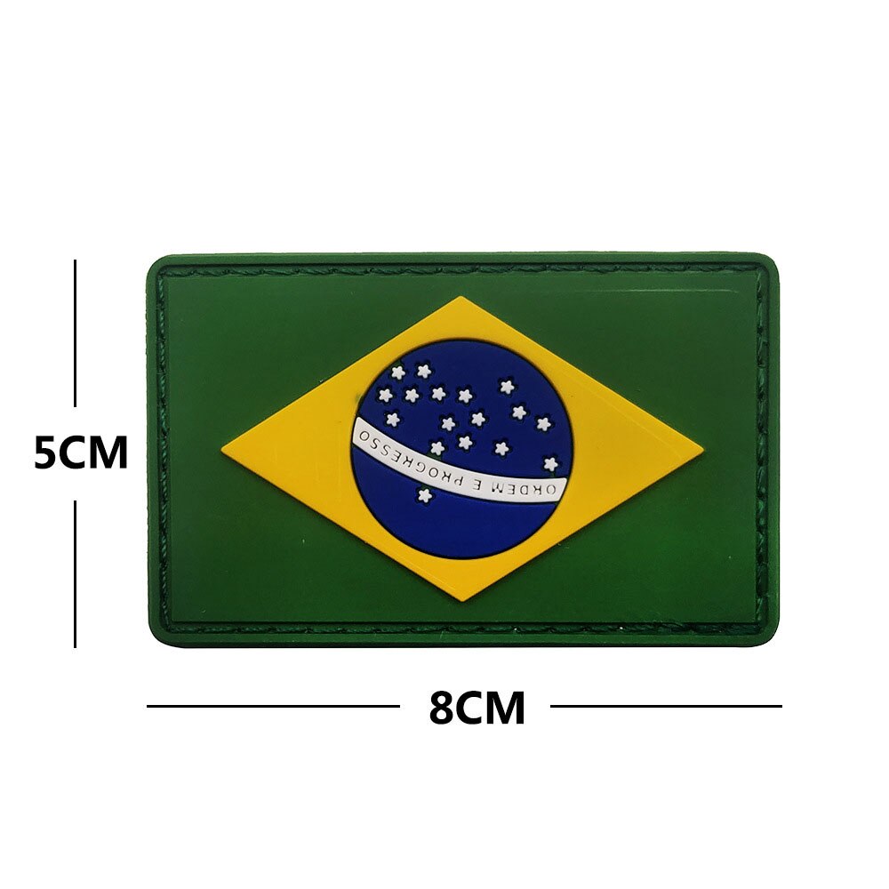 Patch Brasil de Velcro para Mochilas Fardamento