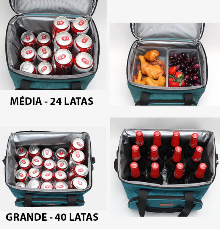 Bolsa Térmica Grande Impermeável Com Bolsos