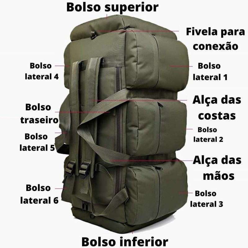 Bolsa Grande Tática Militar 100L