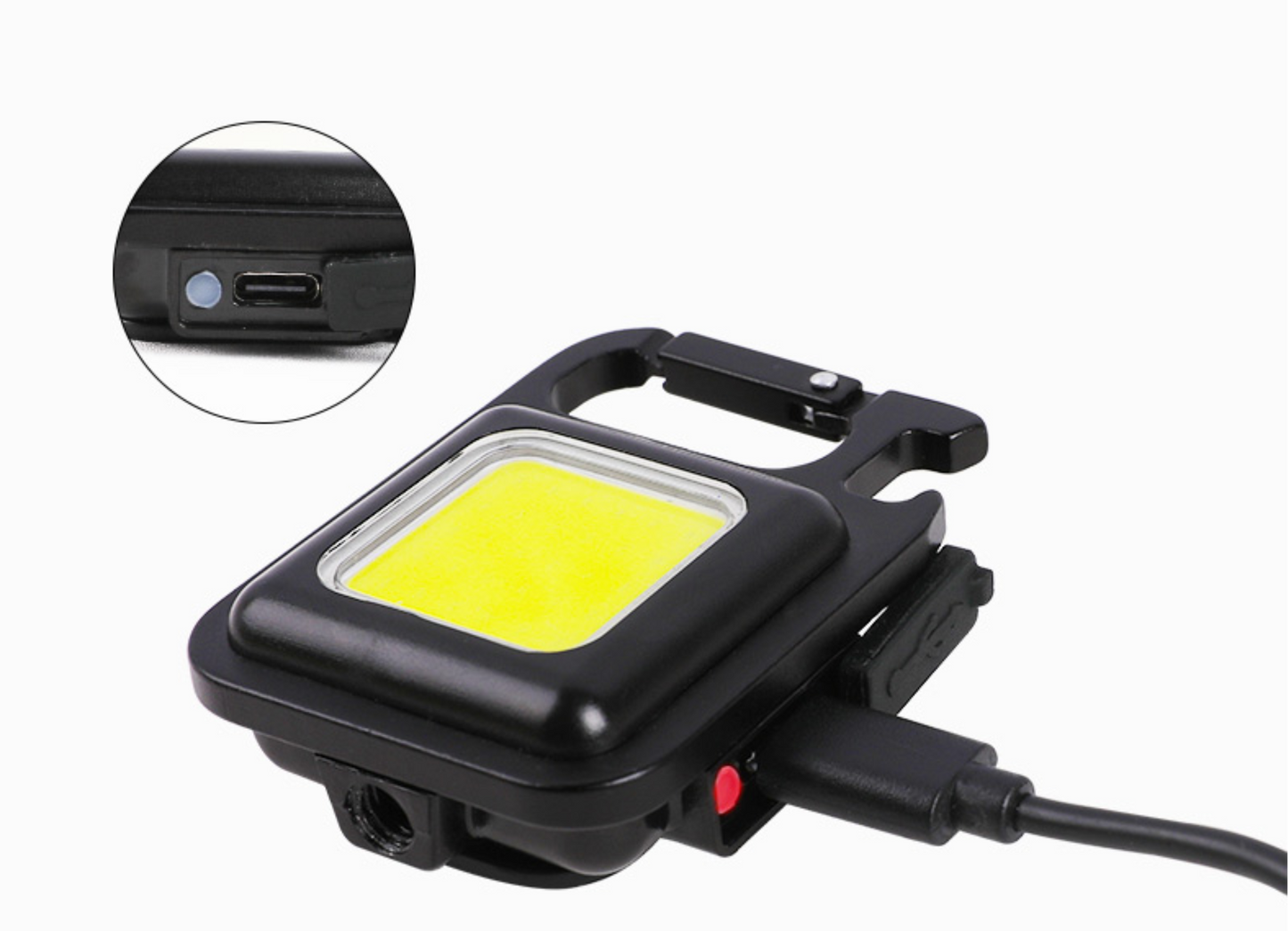 Mini lanterna LED Recarregável USB Chaveiro