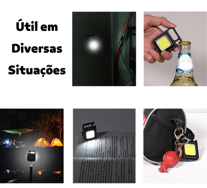Mini lanterna LED Recarregável USB Chaveiro