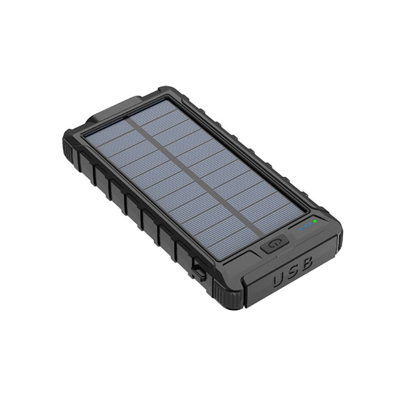 Carregador Solar 80000mAh com lanterna e 2 saídas USB