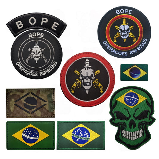 Patch Brasil de Velcro para Mochilas Fardamento