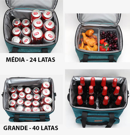 Bolsa Térmica Grande Impermeável Com Bolsos